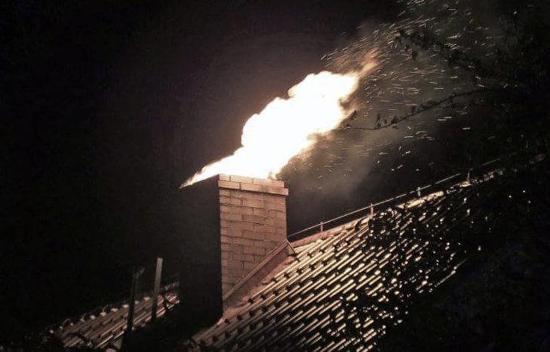 Pożar sadzy w kominie